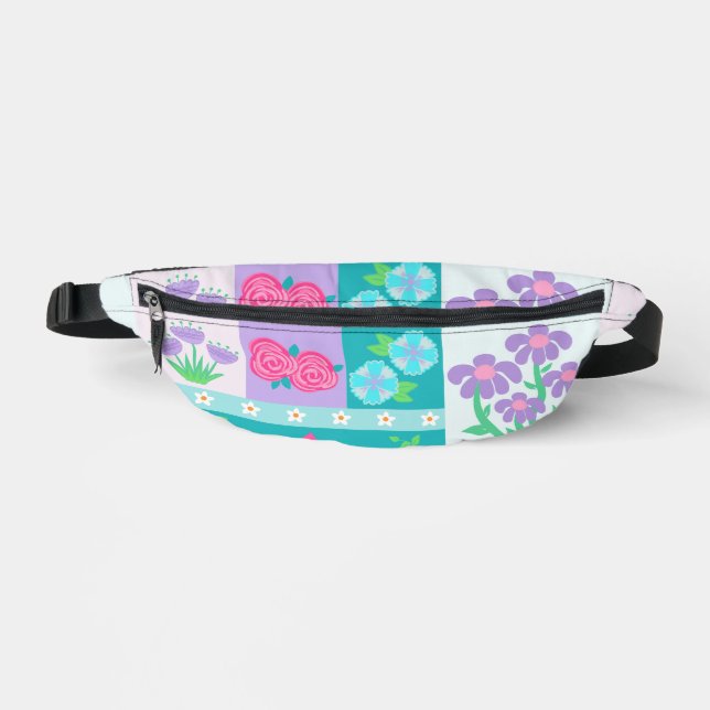 Lebendiges blühendes Blumen-Design Bauchtasche (Vorderseite)
