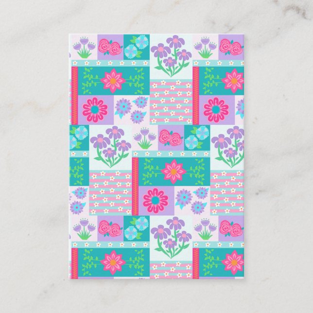 Lebendiges blühendes Blumen-Design Begleitkarte (Vorderseite)