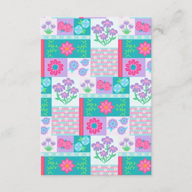 Lebendiges blühendes Blumen-Design Begleitkarte (Vorderseite)
