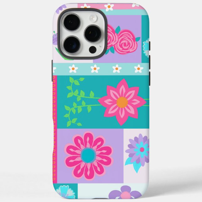 Lebendiges blühendes Blumen-Design Case-Mate iPhone Hülle (Rückseite)