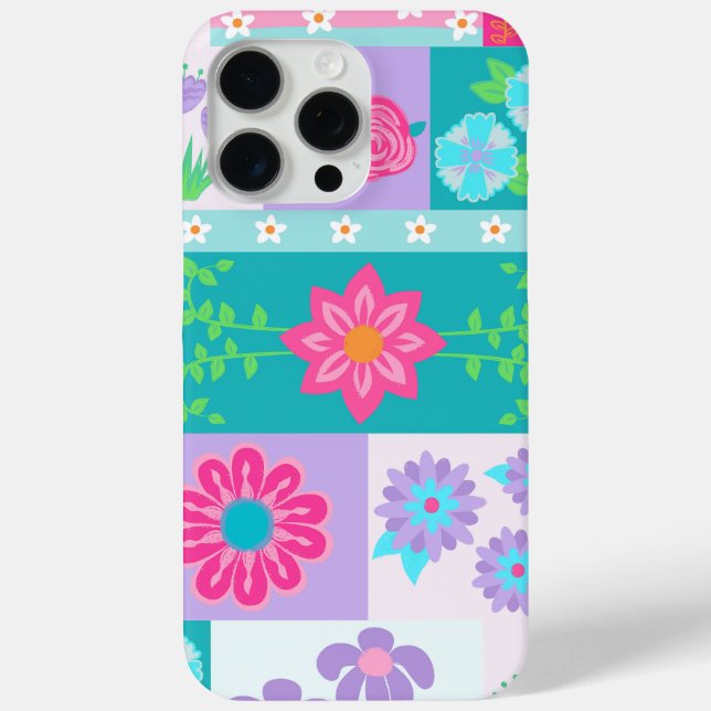 Lebendiges blühendes Blumen-Design Case-Mate iPhone Hülle (Rückseite)