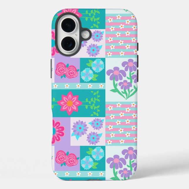 Lebendiges blühendes Blumen-Design Case-Mate iPhone Hülle (Rückseite)