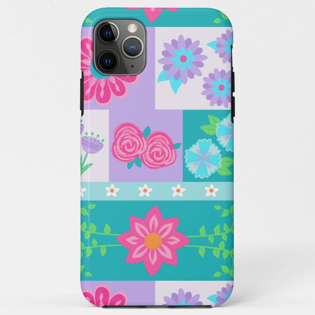 Lebendiges blühendes Blumen-Design Case-Mate iPhone Hülle (Rückseite)
