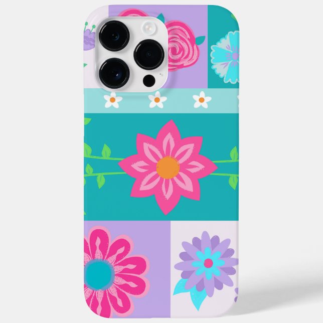 Lebendiges blühendes Blumen-Design Case-Mate iPhone Hülle (Rückseite)