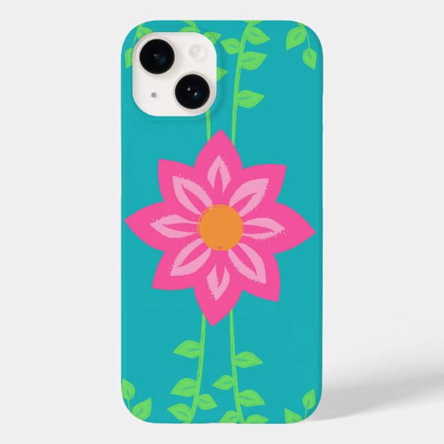 Lebendiges blühendes Blumen-Design Case-Mate iPhone Hülle (Rückseite)