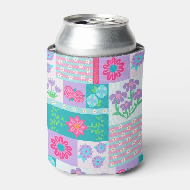 Lebendiges blühendes Blumen-Design Dosenkühler (Kanne Vorderseite)