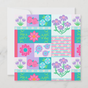 Lebendiges blühendes Blumen-Design Einladung