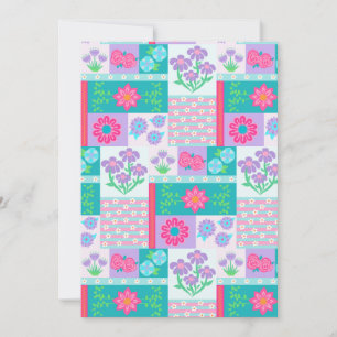 Lebendiges blühendes Blumen-Design Einladung