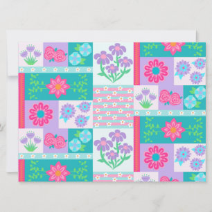 Lebendiges blühendes Blumen-Design Einladung