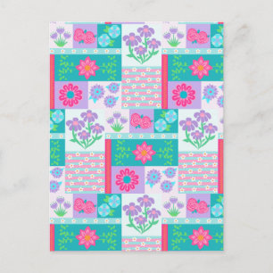 Lebendiges blühendes Blumen-Design Feiertagspostkarte