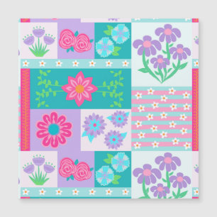 Lebendiges blühendes Blumen-Design Magnetkarte