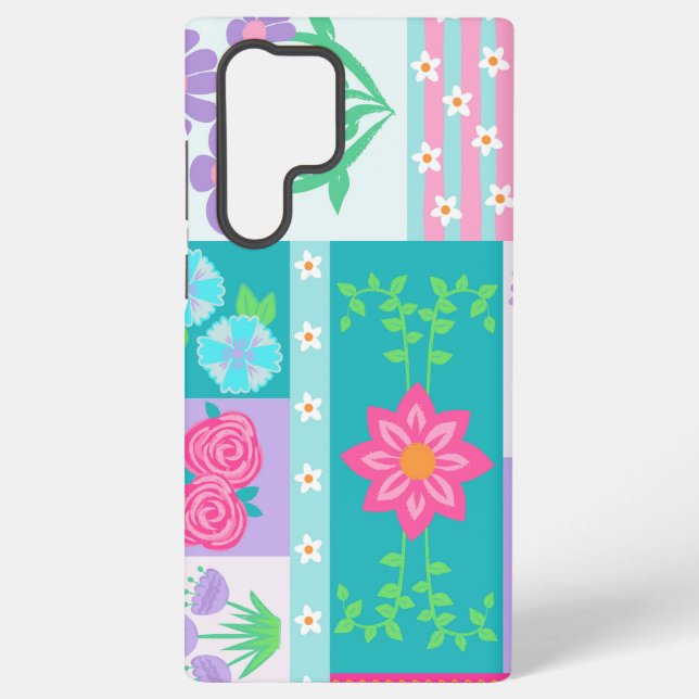 Lebendiges blühendes Blumen-Design Samsung Galaxy Hülle (Rückseite)