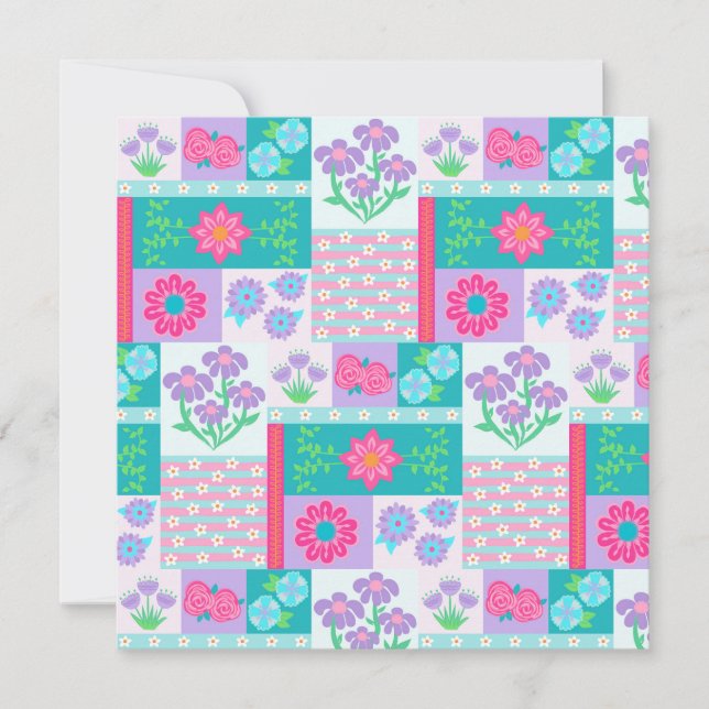 Lebendiges blühendes Blumen-Design Save The Date (Vorderseite)