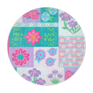 Lebendiges blühendes Blumen-Design Schneidebrett