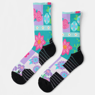 Lebendiges blühendes Blumen-Design Socken