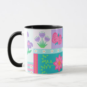Lebendiges blühendes Blumen-Design Tasse