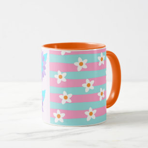 Lebendiges blühendes Blumen-Design Tasse
