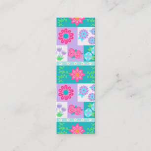 Lebendiges blühendes Blumen-Design Telefonnummerkarte