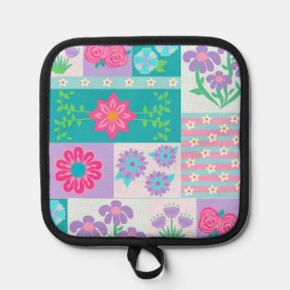 Lebendiges blühendes Blumen-Design Topflappen