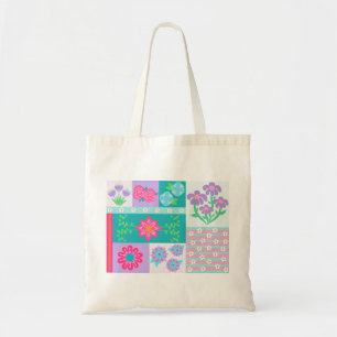 Lebendiges blühendes Blumen-Design Tragetasche