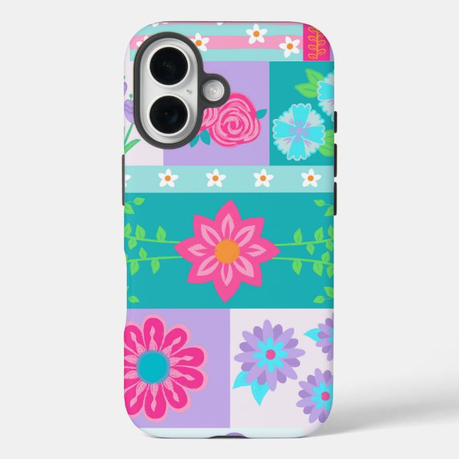Lebendiges blühendes Blumendesign Case-Mate iPhone Hülle (Rückseite)