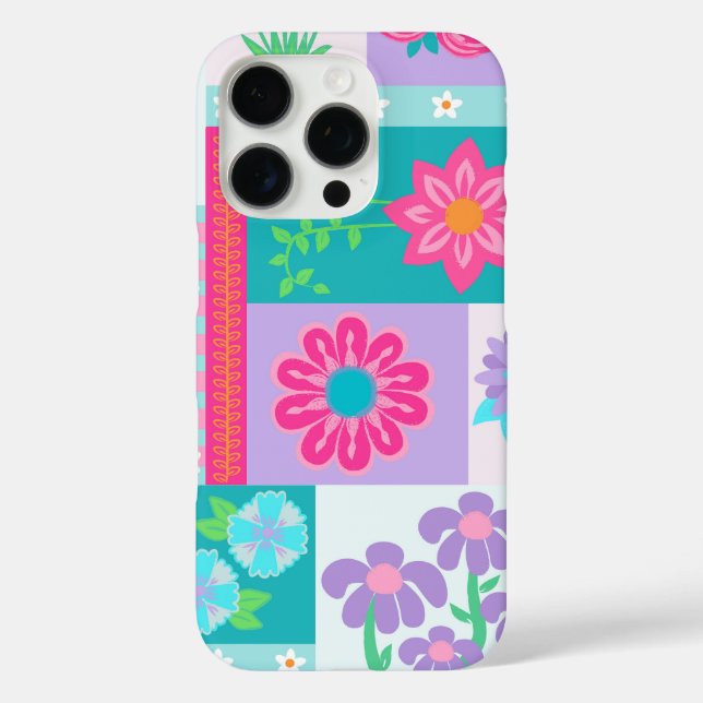 Lebendiges blühendes Blumendesign Case-Mate iPhone Hülle (Rückseite)