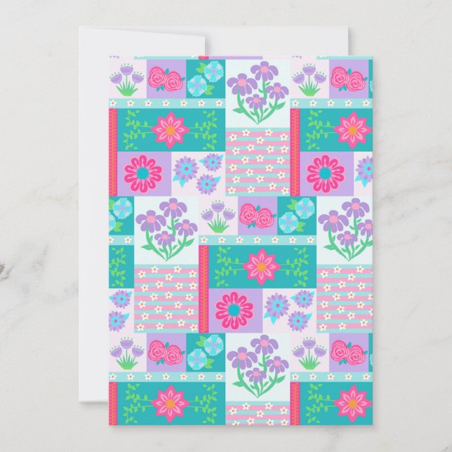 Lebendiges blühendes Blumendesign Einladung (Vorderseite)