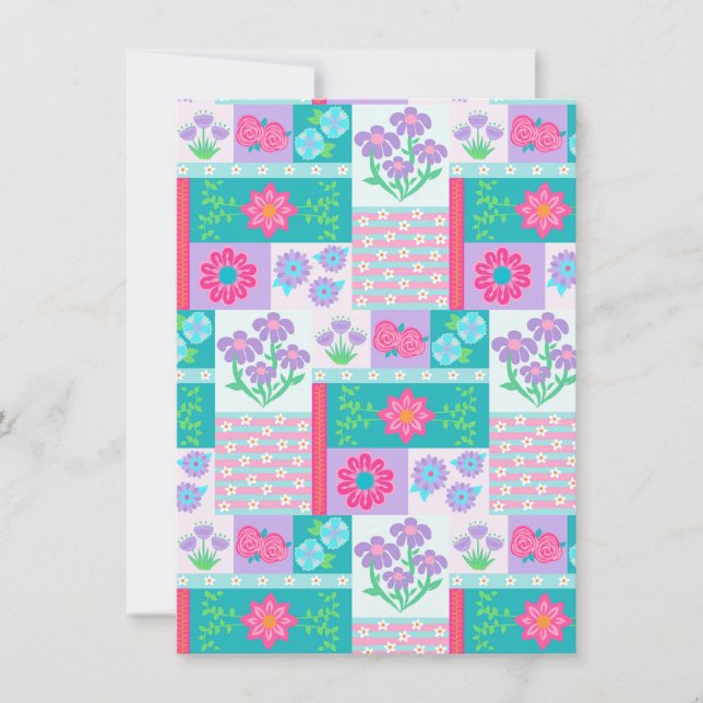 Lebendiges blühendes Blumendesign Einladung (Vorderseite)