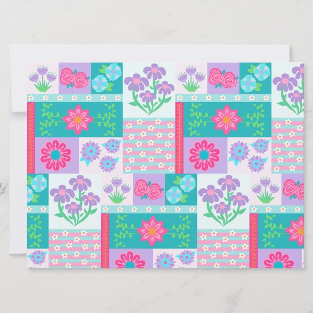 Lebendiges blühendes Blumendesign Einladung (Vorderseite)