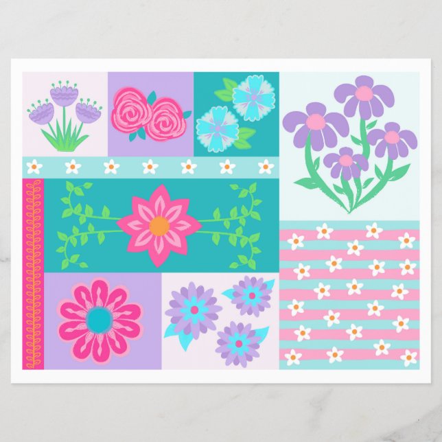 Lebendiges blühendes Blumendesign Flyer (Vorne)