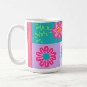 Lebendiges blühendes Blumendesign Kaffeetasse