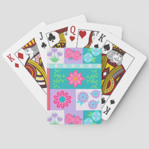 Lebendiges blühendes Blumendesign Spielkarten