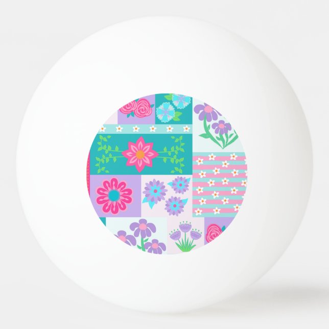 Lebendiges blühendes Blumendesign Tischtennisball (Vorderseite)