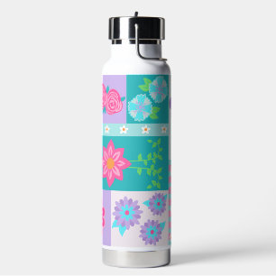 Lebendiges blühendes Blumendesign Trinkflasche