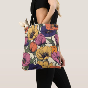 Lebendiges Blumendesign mit farbenfrohen Mohnblume