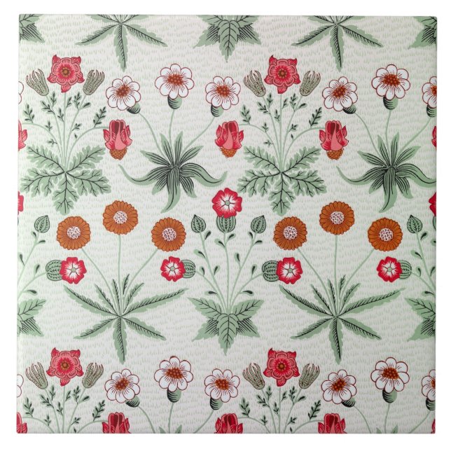 Lebendiges Blumenmuster bunte Blumen Fliese (Vorderseite)