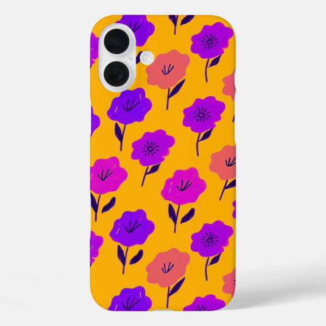 Lebendiges Blumenmuster Case-Mate iPhone Hülle (Rückseite)
