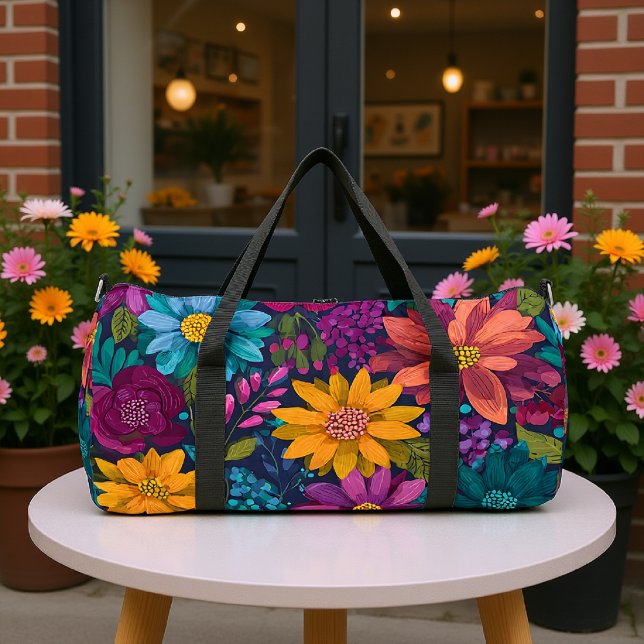 Lebendiges Blumenmuster Duffle Bag (Von Creator hochgeladen)