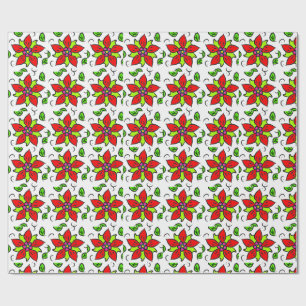 Lebendiges Blumenmuster Geschenkpapier