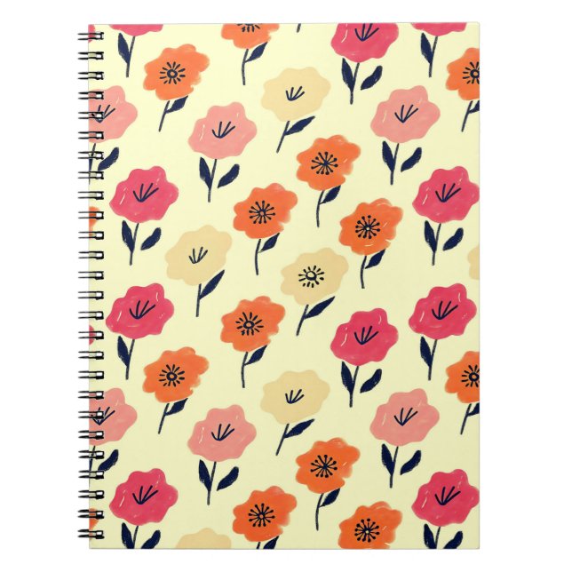 Lebendiges Blumenmuster Notizblock (Vorderseite)
