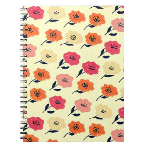 Lebendiges Blumenmuster Notizblock