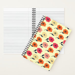 Lebendiges Blumenmuster Notizbuch