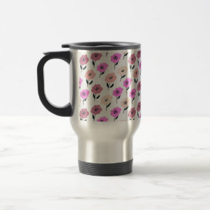 Lebendiges Blumenmuster Reisebecher