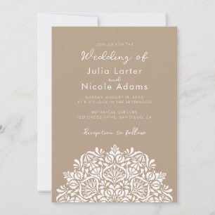 Lebendiges Blumenparfüm Entzücken Mandala Hochzeit Einladung