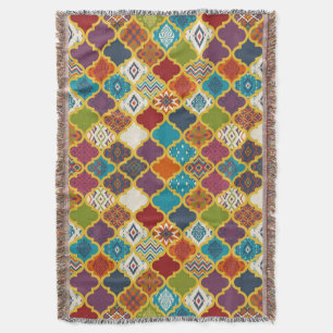 Lebendiges Boho-Geometrisches Patchwork-Fliesenmus Decke