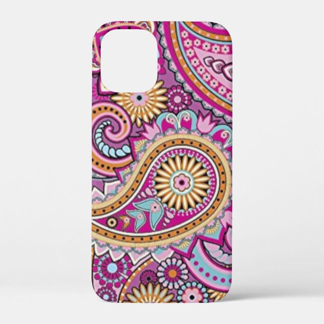 Lebendiges Boho-Paisley-Blumenmuster | Farbige Kun Case-Mate iPhone Hülle (Rückseite)
