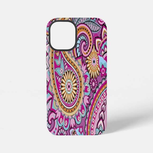 Lebendiges Boho-Paisley-Blumenmuster | Farbige Kun iPhone Hülle (Rückseite)