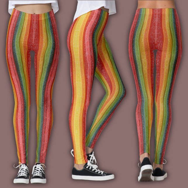 Lebendiges Bonbon-Muster | Lebendiger Regenbogen-J Leggings (Von Creator hochgeladen)