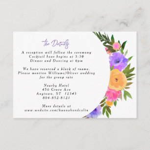 Lebendiges Casual Magenta Violett Gelb Begleitkarte