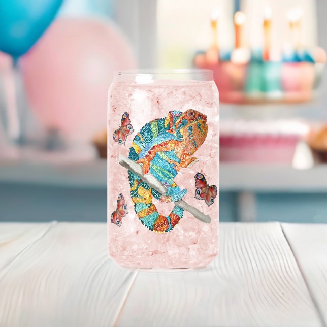 Lebendiges Chamäleon in Aquarell  Dosenglas (Insitu (Baby Party))